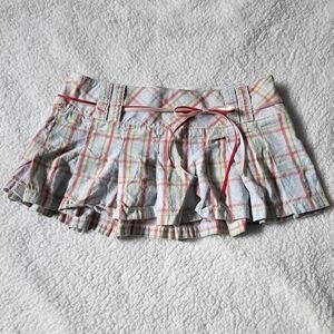 Abercrombie vintage pink and blue pleated miniskirt